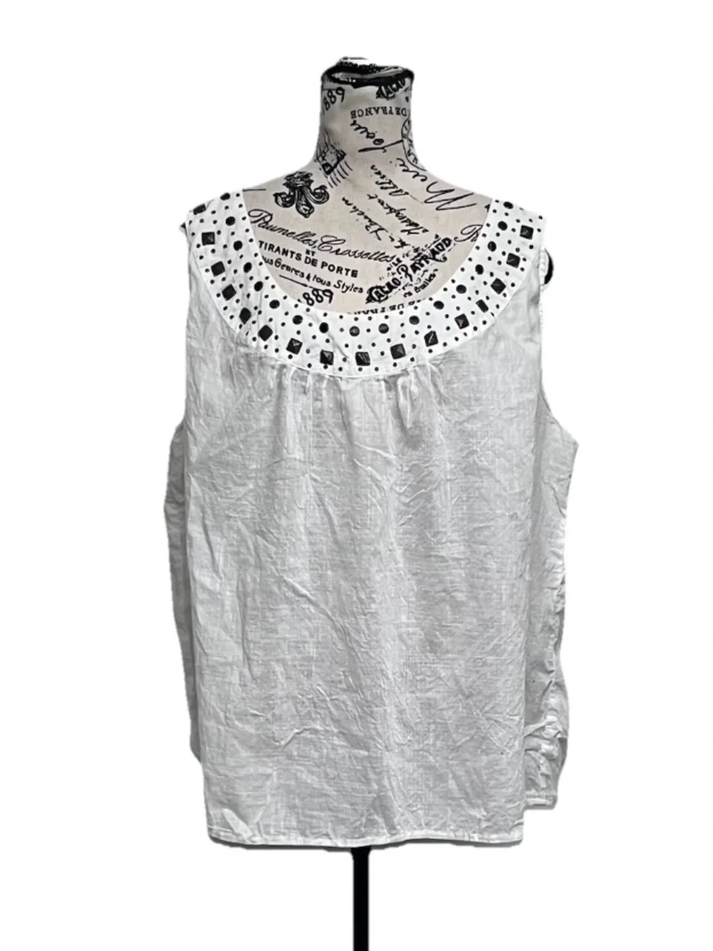 Avenue White Tunic Blouse 22/24 Plus Size Y2K Boho Embroidered Sleeveless Top - Picture 2 of 12